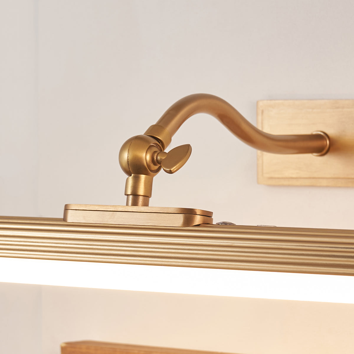 Endon Kindos Rechargeable Picture Light - Warm Brass Plate & Frosted PC