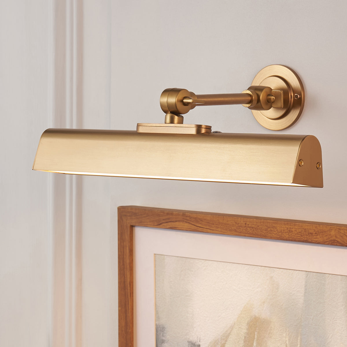 Endon Dalyan Rechargeable Picture Light - Warm Brass Plate & Frosted PC