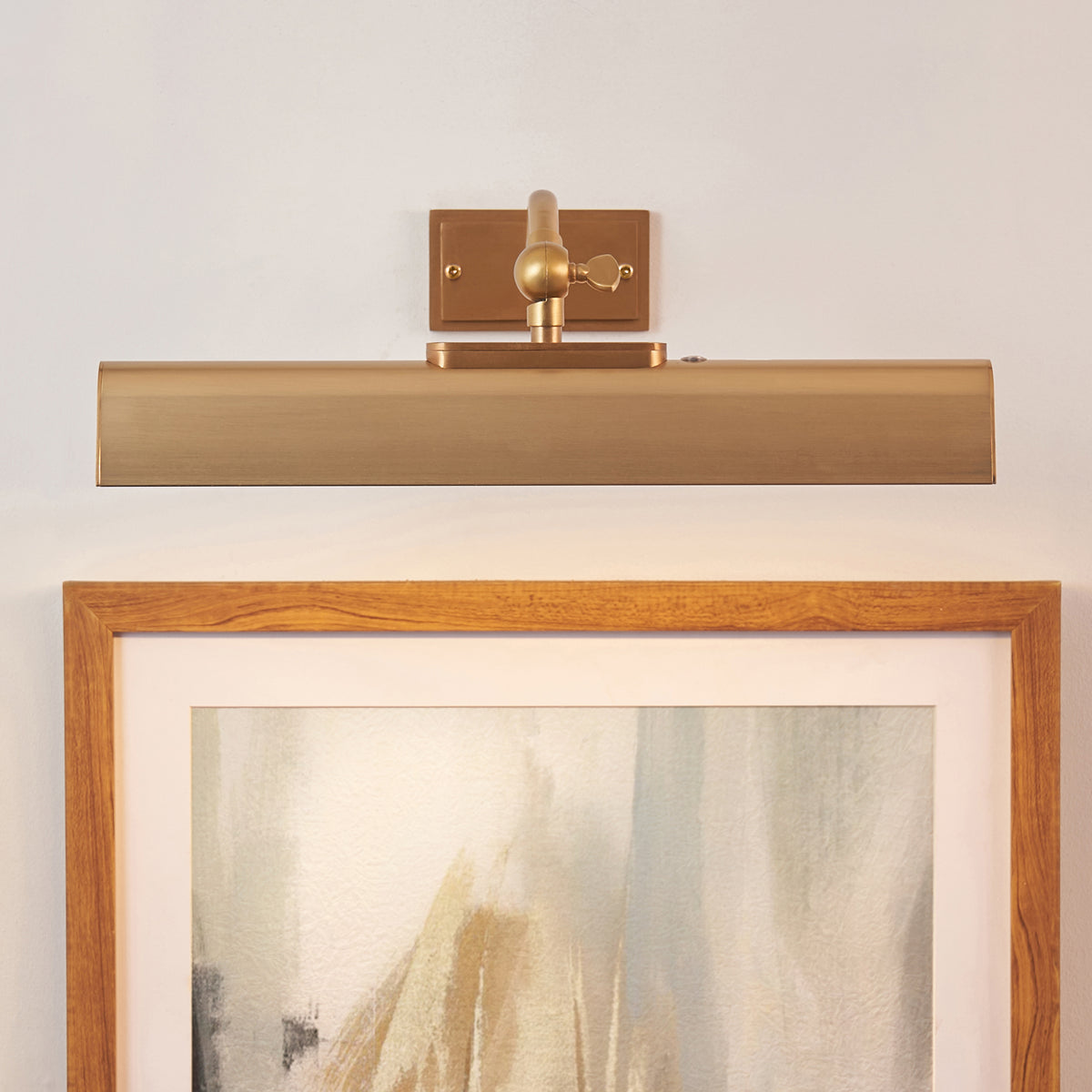Endon Lasos Rechargeable Picture Light - Warm Brass Plate & Frosted PC