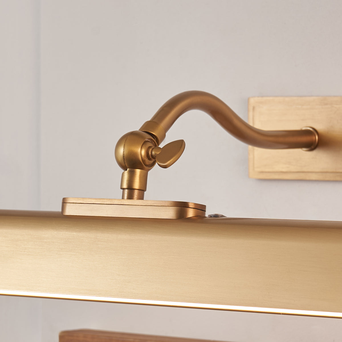 Endon Lasos Rechargeable Picture Light - Warm Brass Plate & Frosted PC