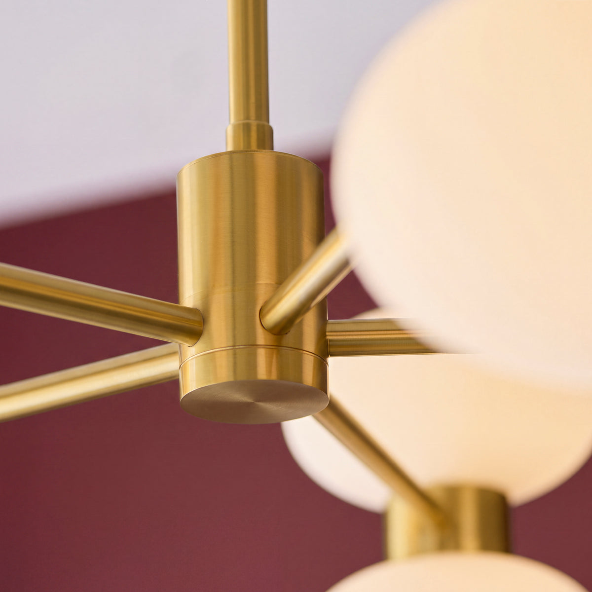 Endon Rossano 10 Light Pendant - Warm Brass Plate & Opal Glass