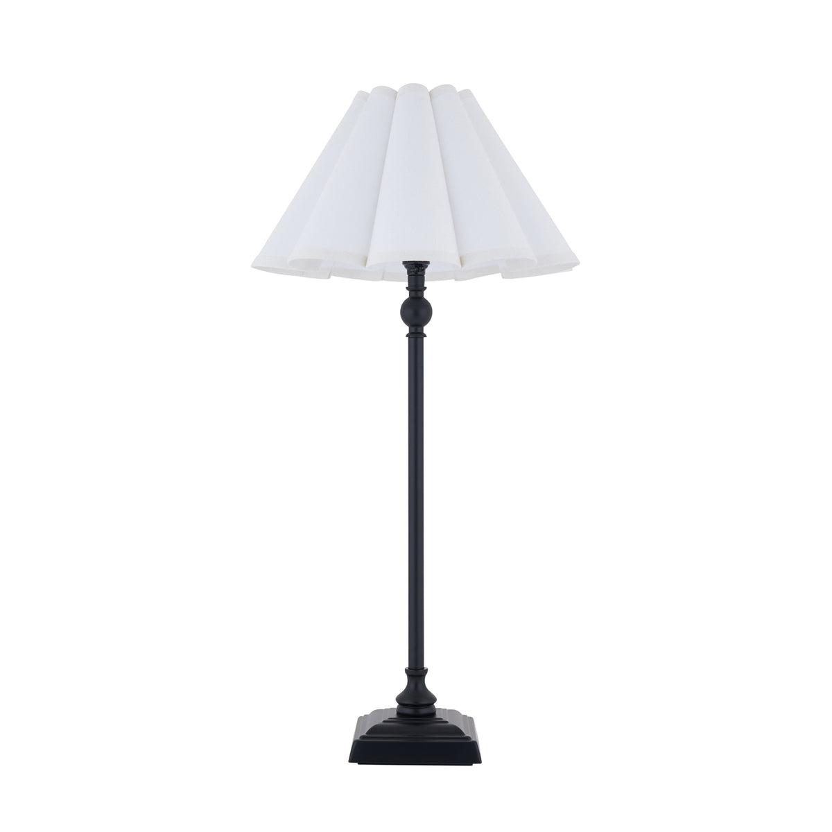 Endon Sylvie Table Light - Matt Black & Vintage White Cotton