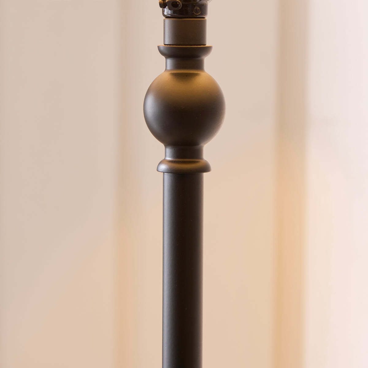Endon Sylvie Floor Light - Matt Black & Vintage White Cotton