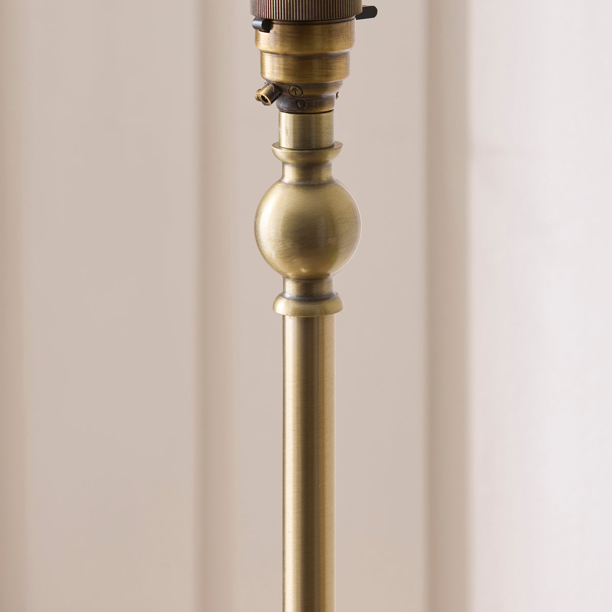 Endon Sylvie Floor Light - Antique Brass Plate & Vintage White Cotton