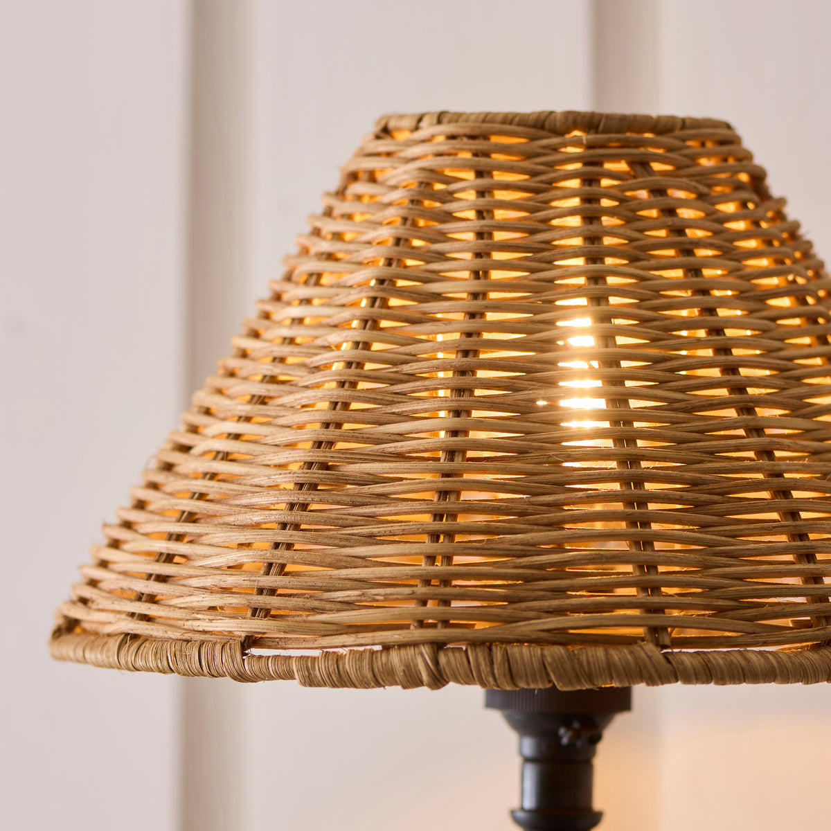 Endon Jericho Wall Light - Matt Black & Dark Rattan
