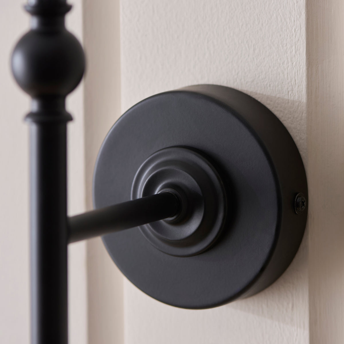 Endon Jericho Wall Light - Matt Black & Dark Rattan