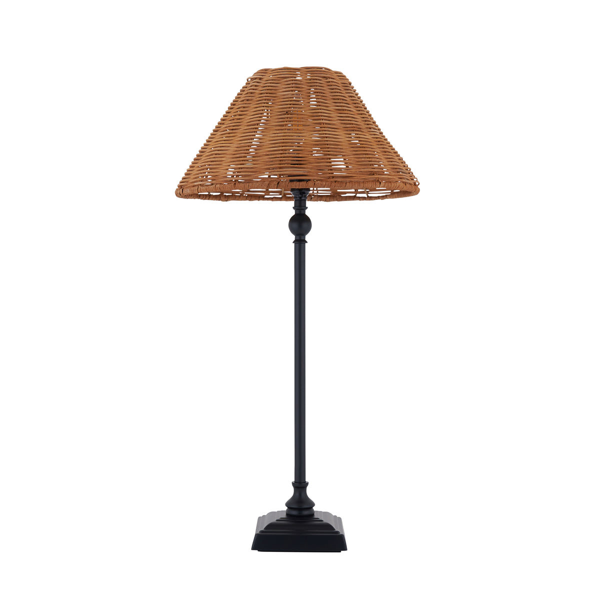 Endon Jericho Table Light - Matt Black & Dark Rattan