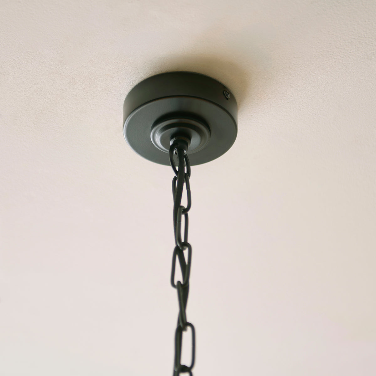 Endon Jericho 5 Light Pendant - Matt Black & Dark Rattan