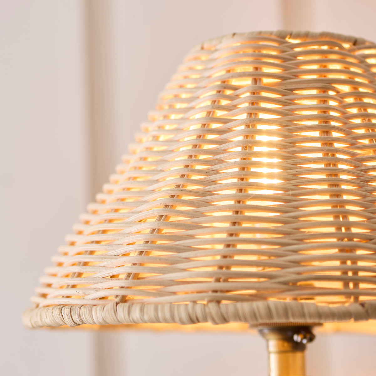 Endon Jericho Wall Light - Antique Brass Plate & Natural Rattan