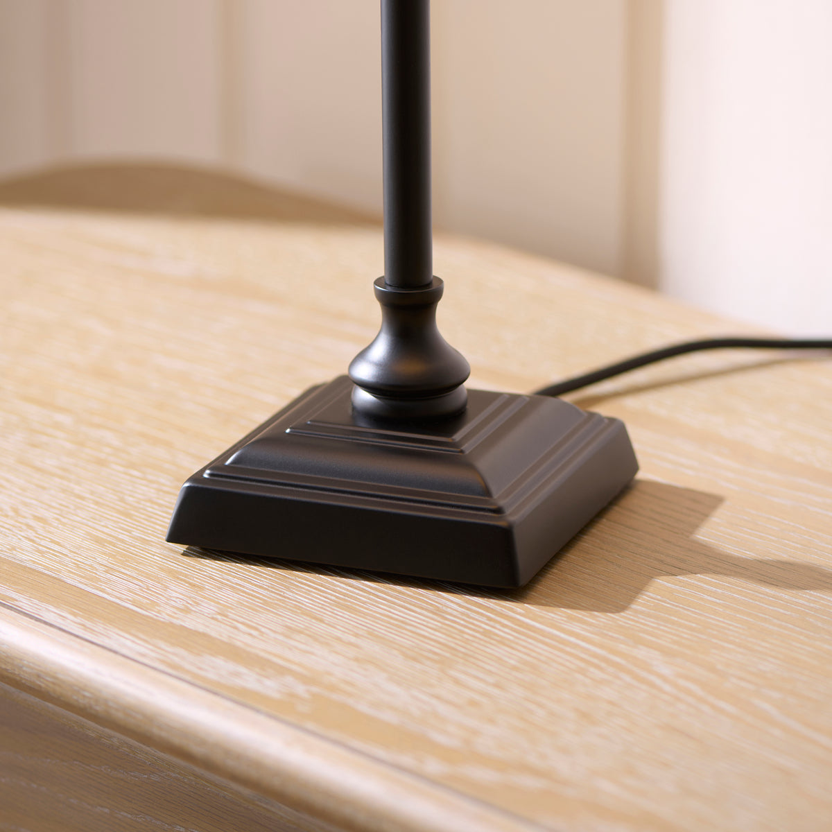 Endon Jericho Table Light - Matt Black & Natural Rattan