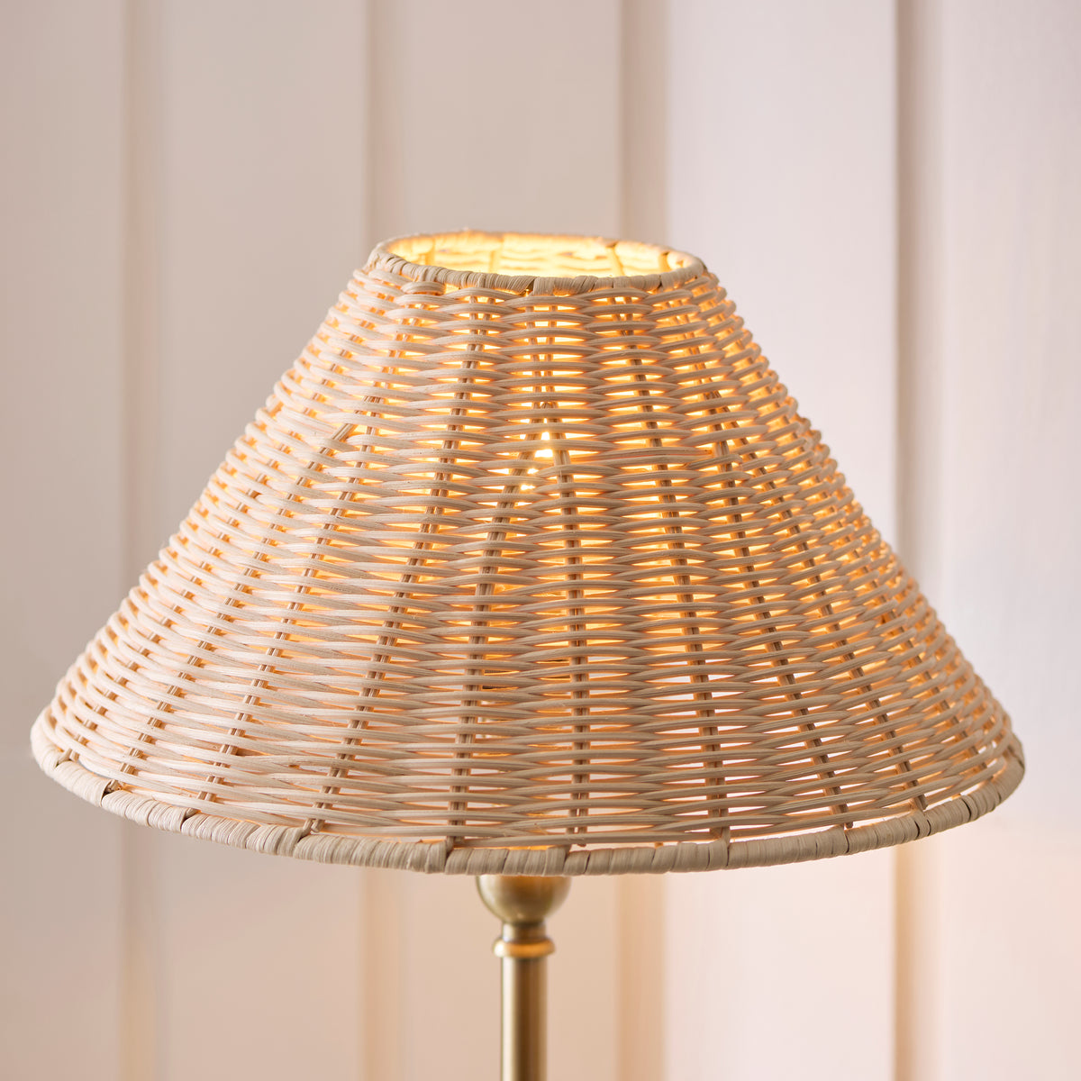 Endon Jericho Table Light - Antique Brass Plate & Natural Rattan