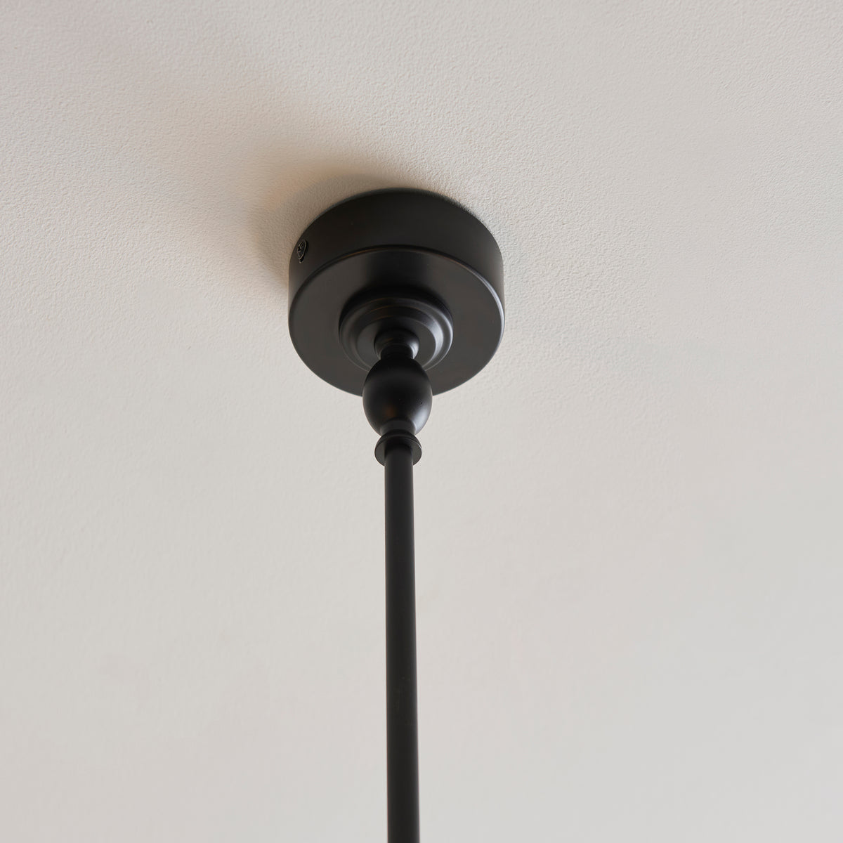 Endon Jericho 2 Light Linear Pendant - Matt Black & Natural Rattan