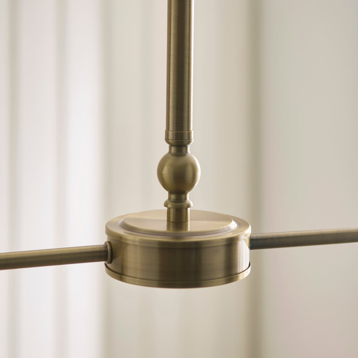 Endon Jericho 2 Light Linear Pendant - Antique Brass Plate & Natural Rattan