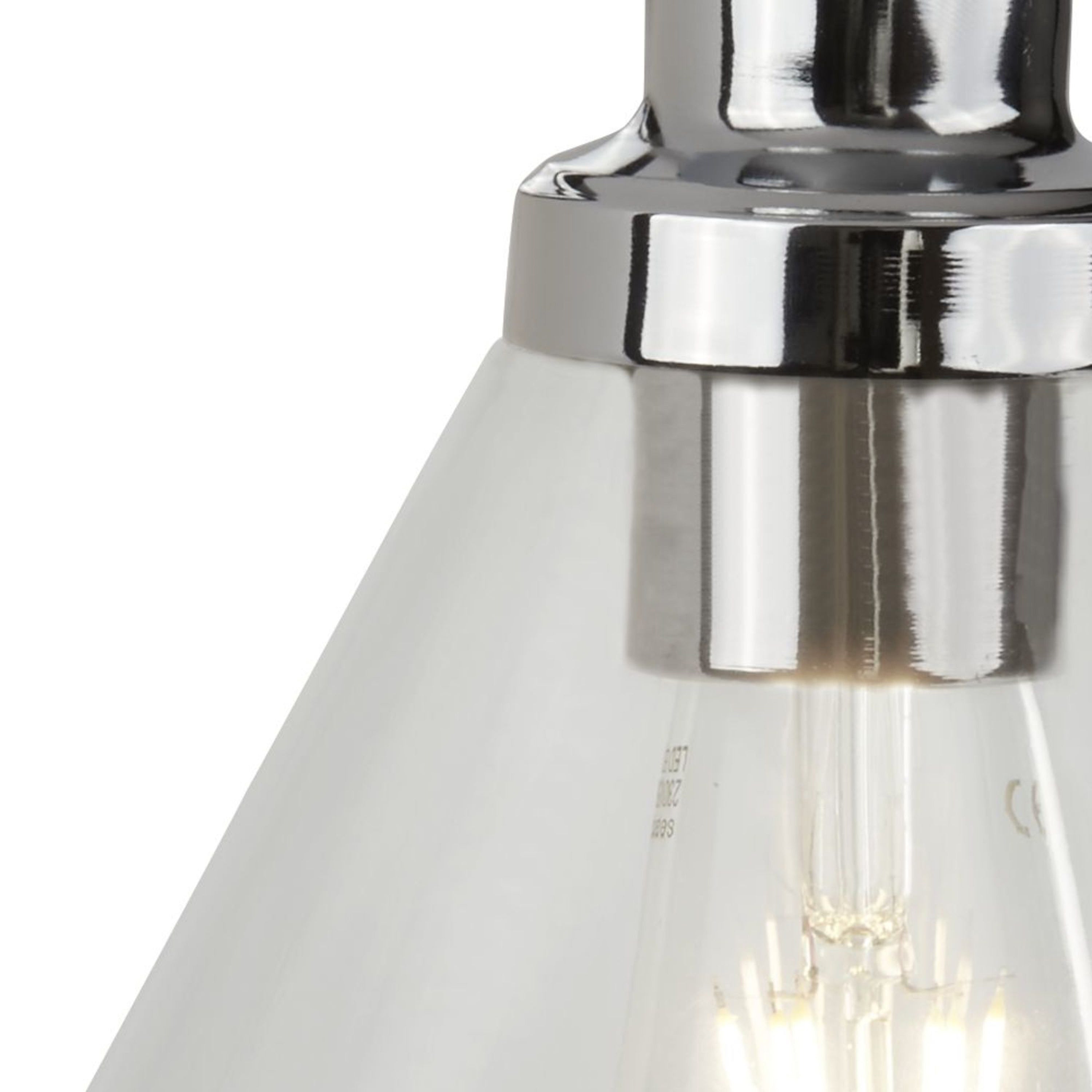 Searchlight Picton Wall Light - Chrome Metal & Glass
