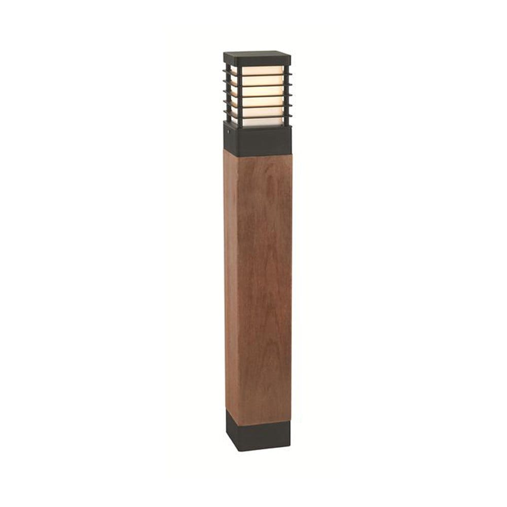 Norlys Halmstad Single Large Wooden Bollard - Black
