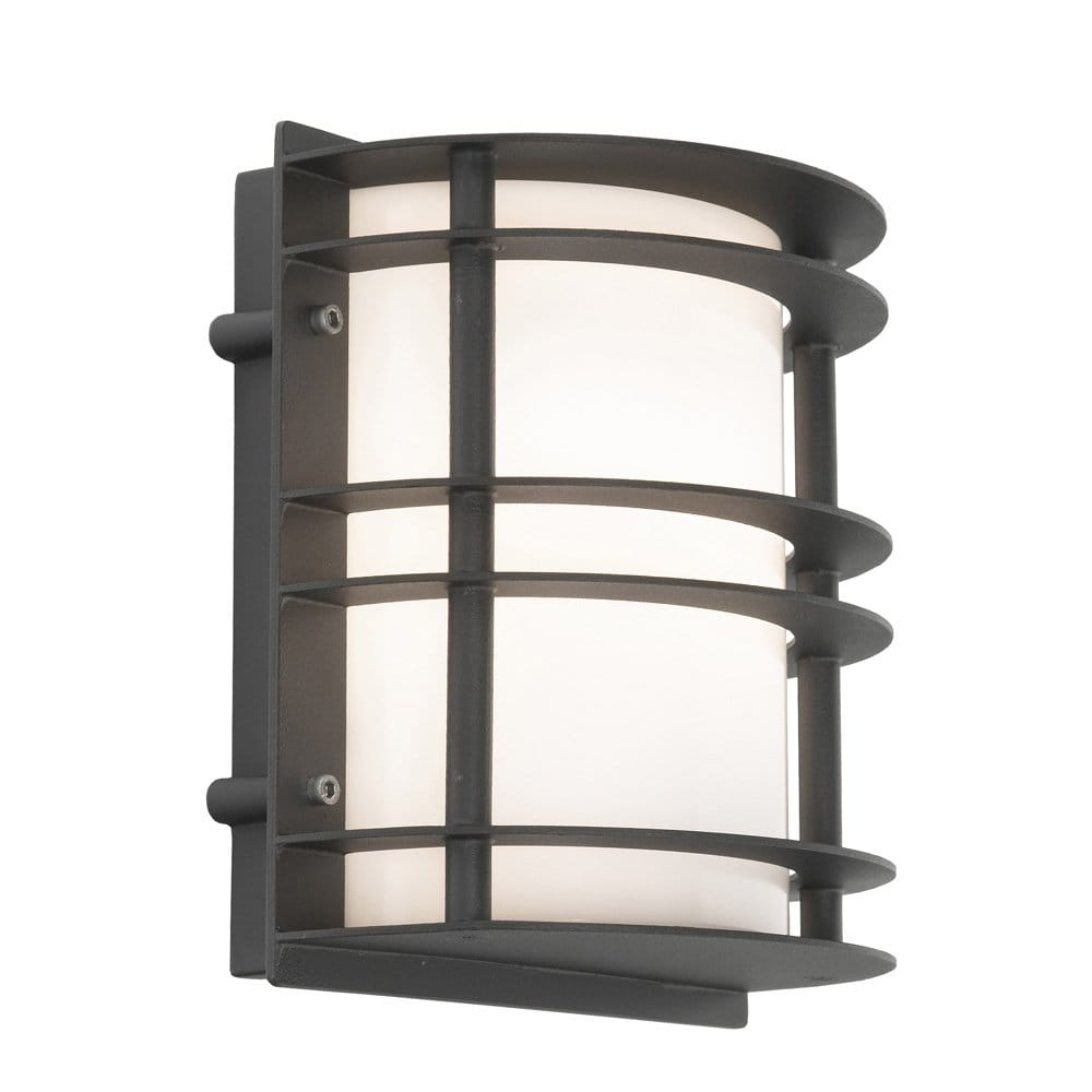 Norlys Stockholm Single Flush Fitting - Black with Opal Glass