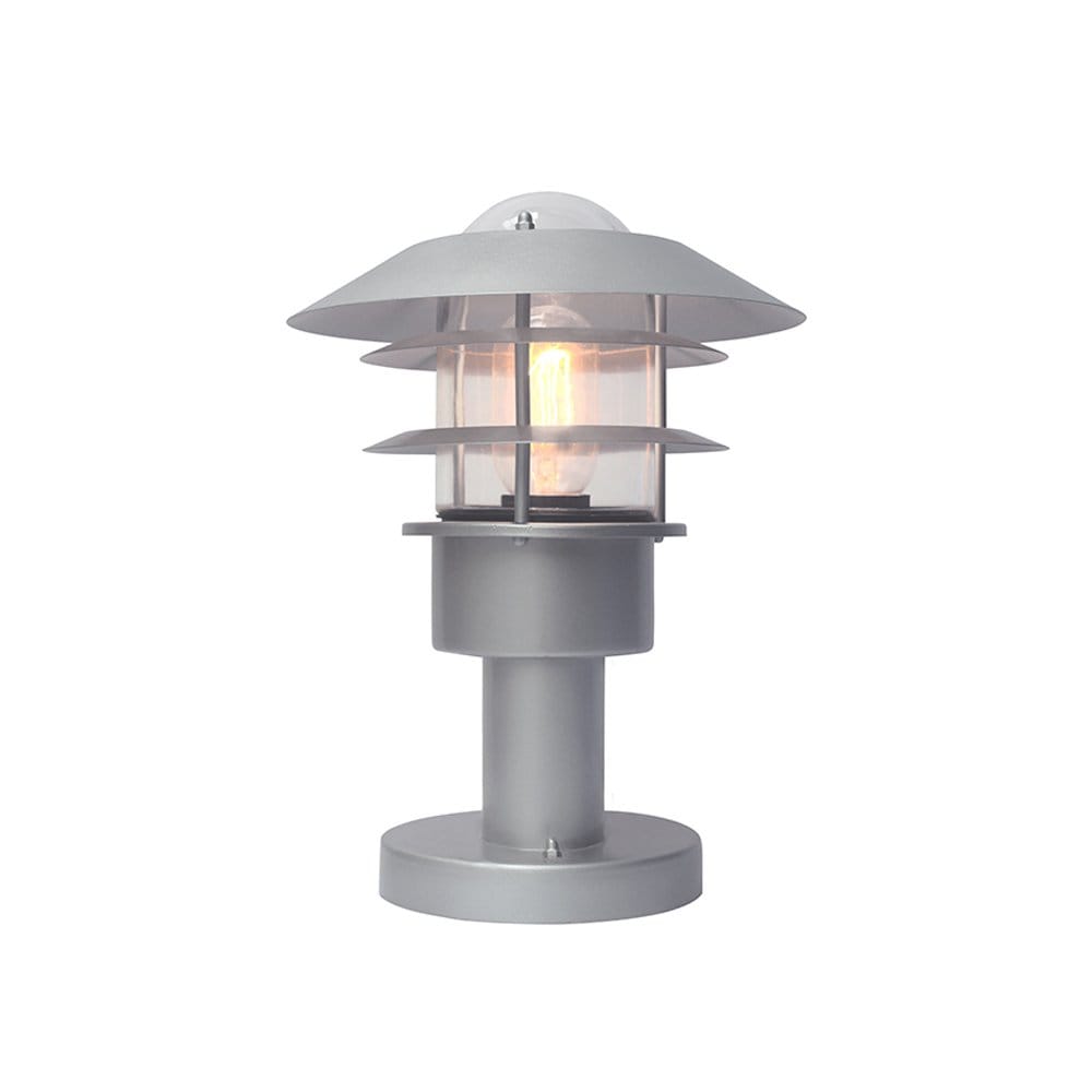 Elstead Helsingor Single Pedestal Lantern - Silver