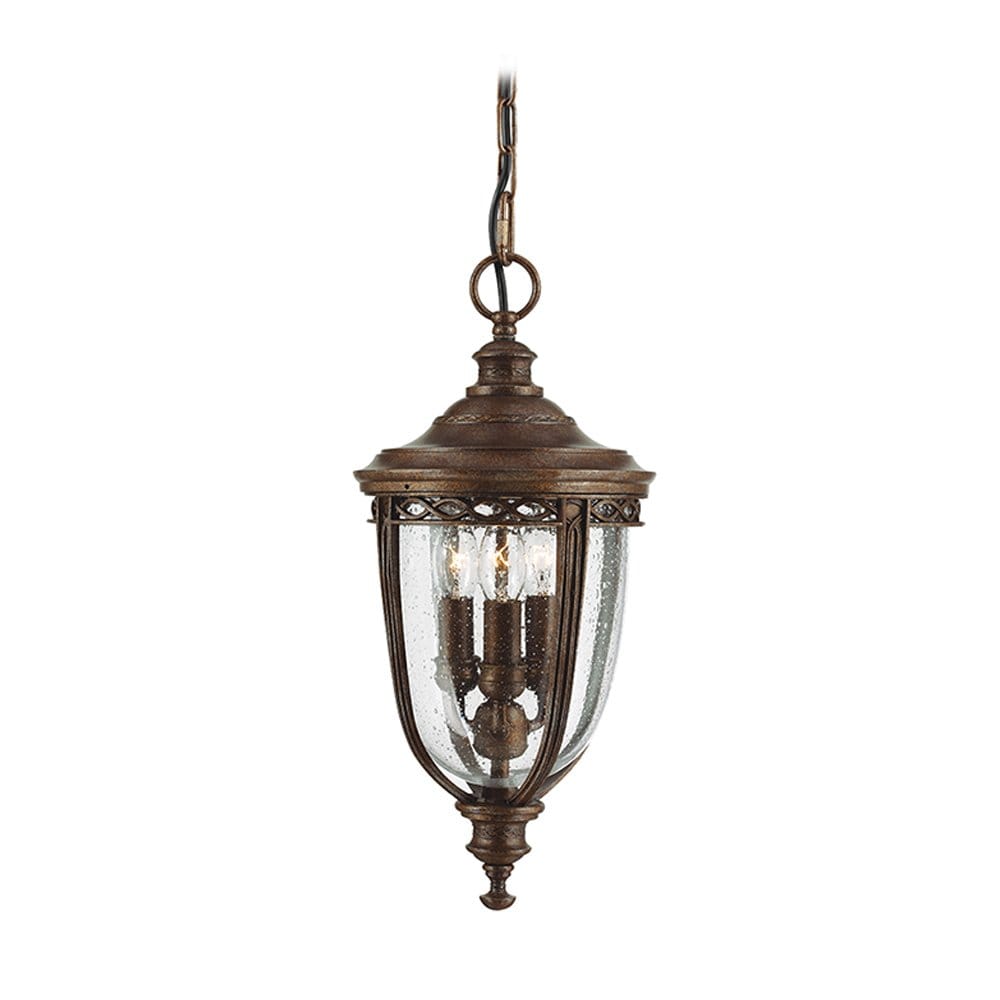 Feiss English Bridle 3 Light Medium Chain Lantern - British Bronze