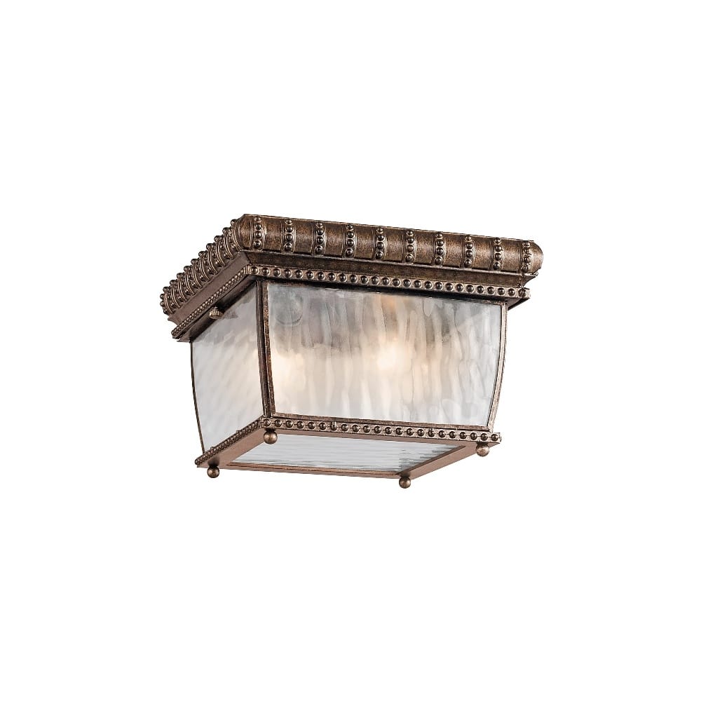 Kichler Venetian Rain 2 Light Flush Fitting - Brushed Bronze