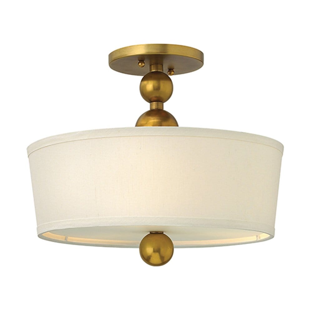 Hinkley Zelda 3 Light Semi-Flush Fitting - Vintage Brass