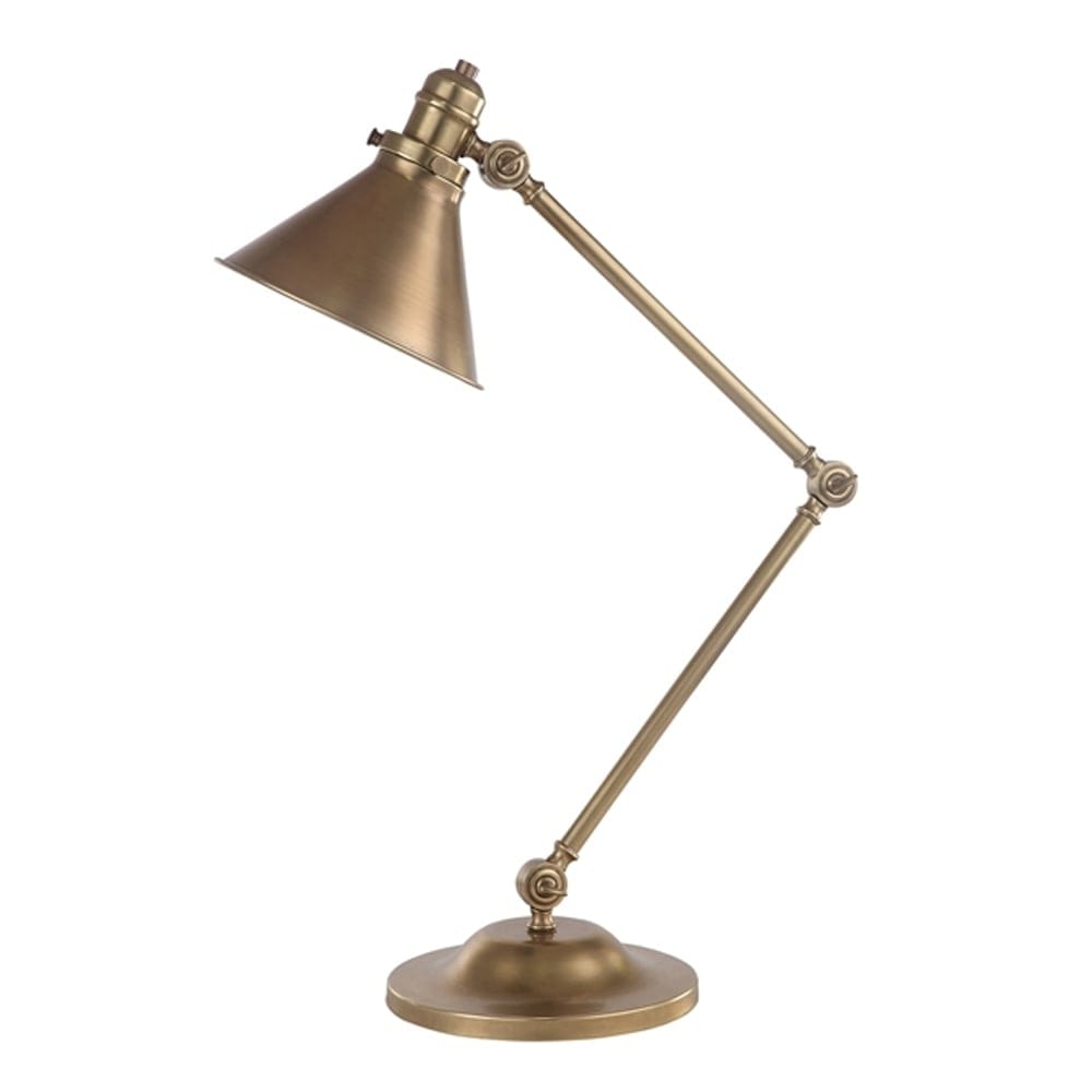 Elstead Provence Single Table Lamp - Aged Brass