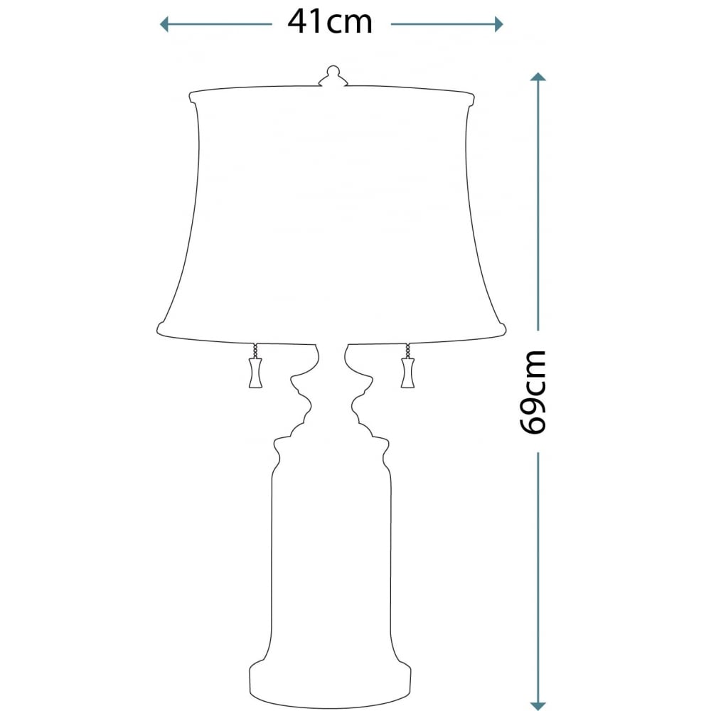 Feiss Stateroom 2 Light Table Lamp - Bali Brass