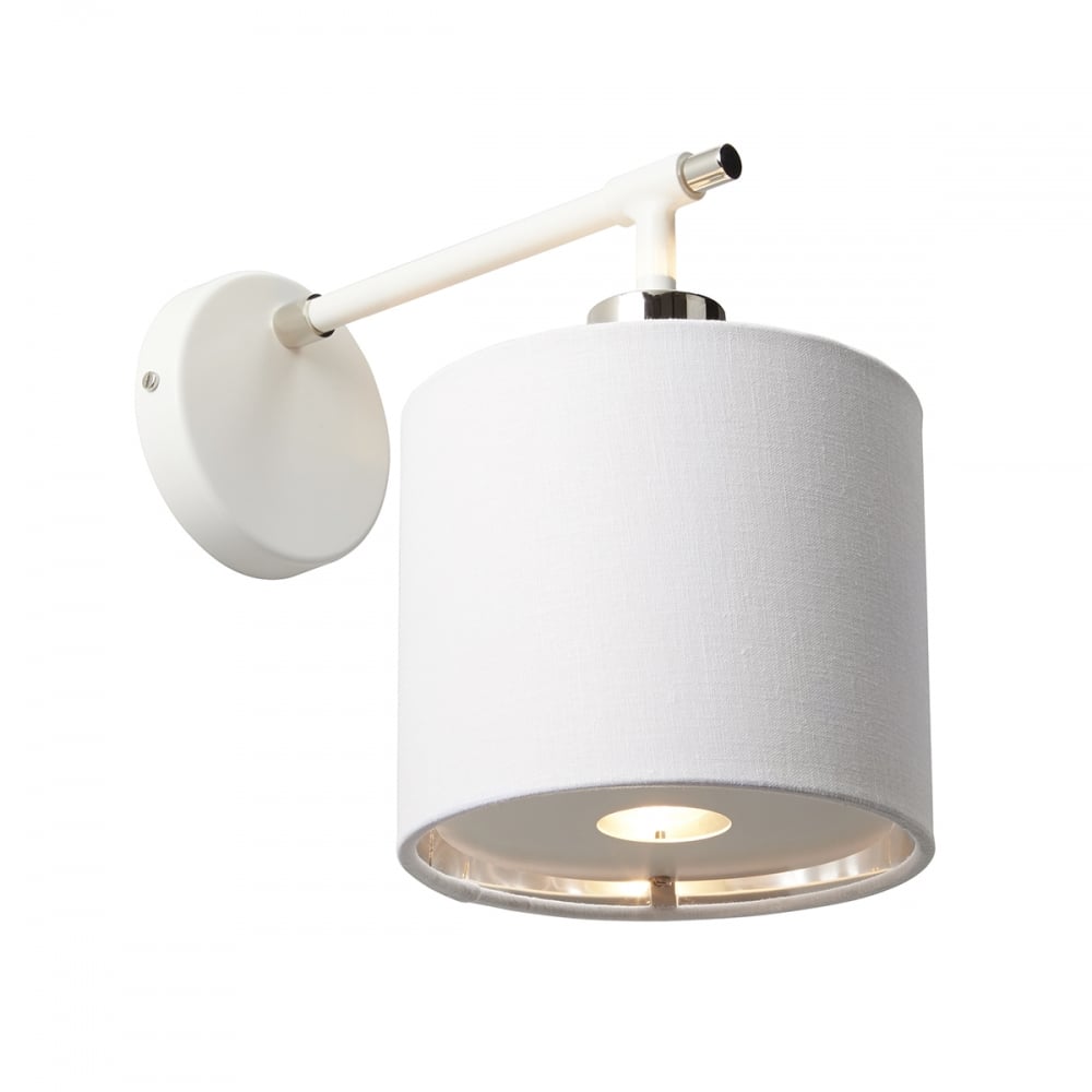 Elstead Balance Single Wall Light - White & Polished Nickel