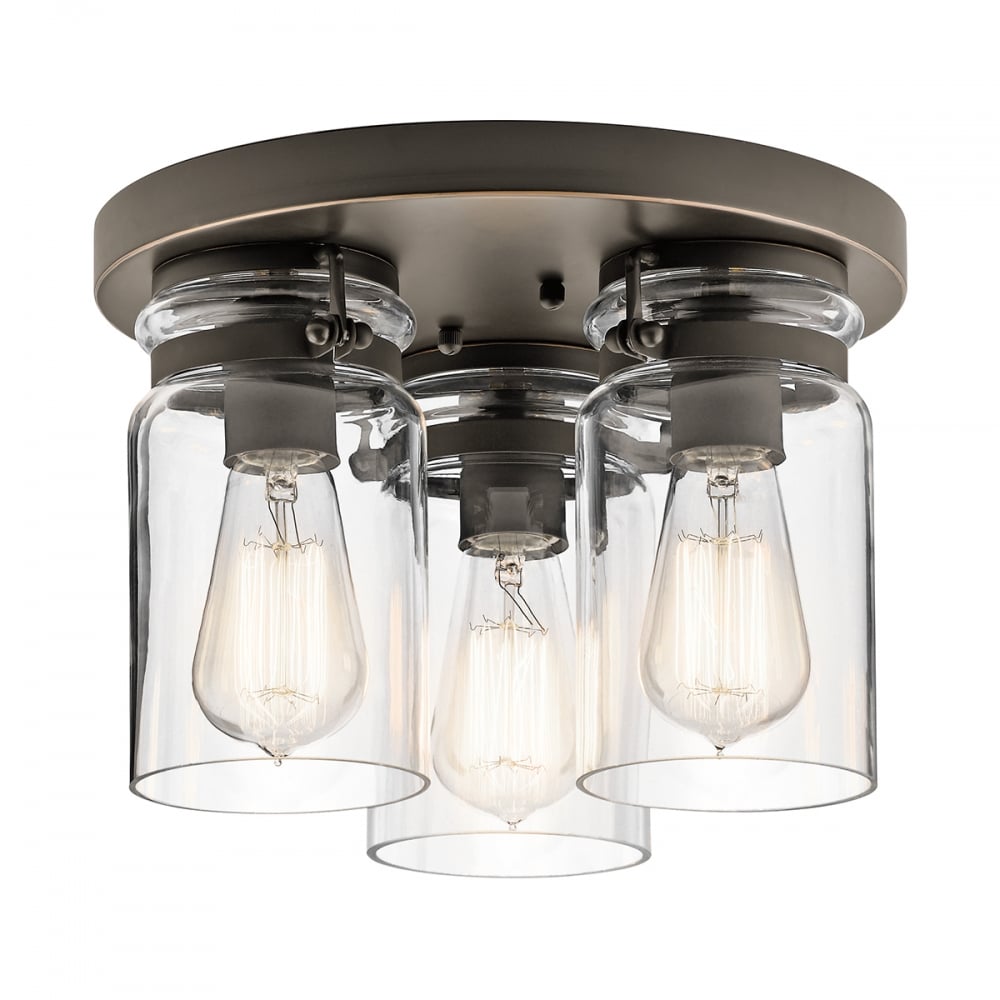 Kichler Brinley 3 Light Flush Fitting - Olde Bronze