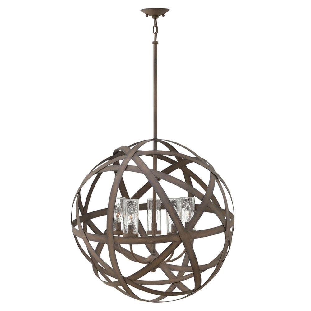 Hinkley Carson 5 Light Outdoor Chandelier - Vintage Iron