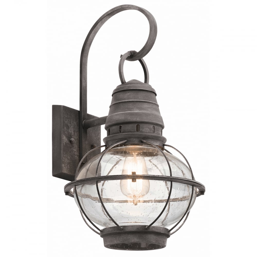 Kichler Bridge Point Single Large Wall Lantern - Weathered Zinc