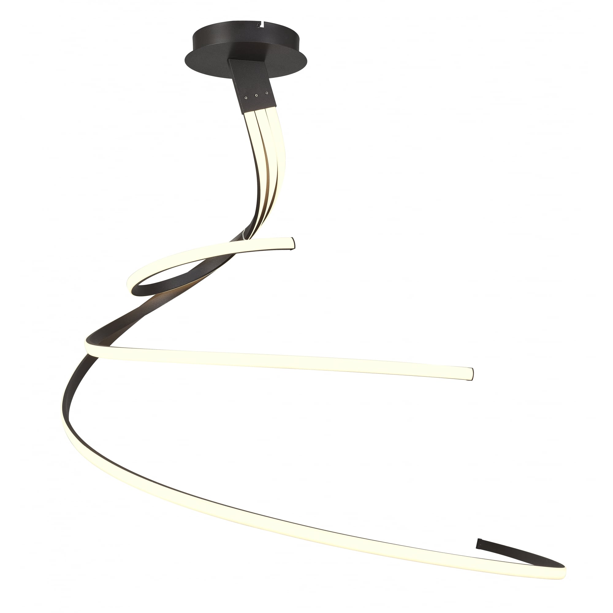 Mantra Nur XL LED Dimmable 3 Light Semi-Flush Fitting - Brown Oxide