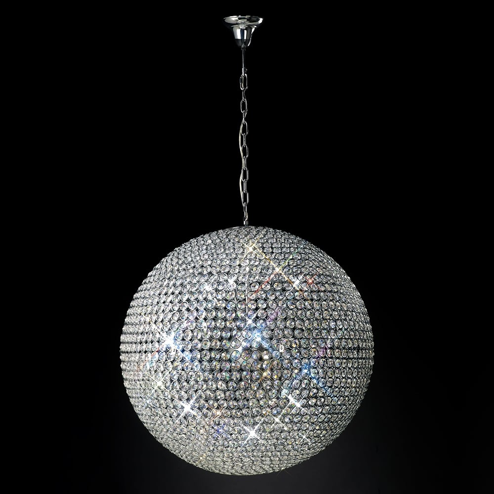 Diyas IL30202 Ava Pendant 12 Light Polished Chrome/Crystal