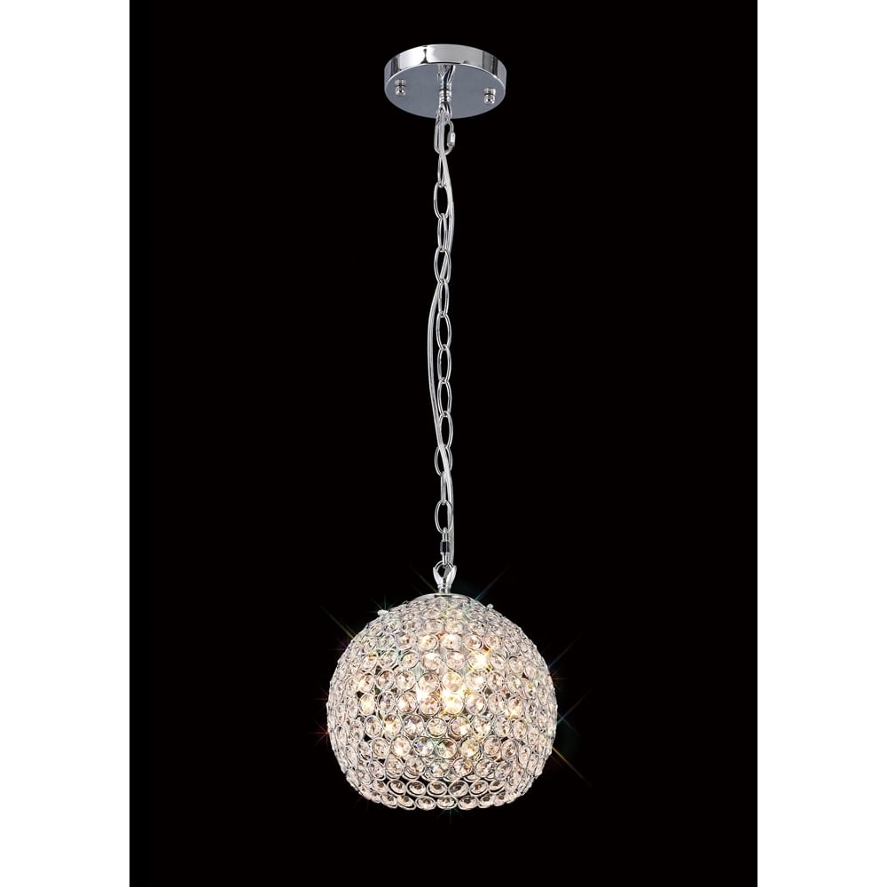 Diyas IL30190 Ava Pendant 3 Light Polished Chrome/Crystal