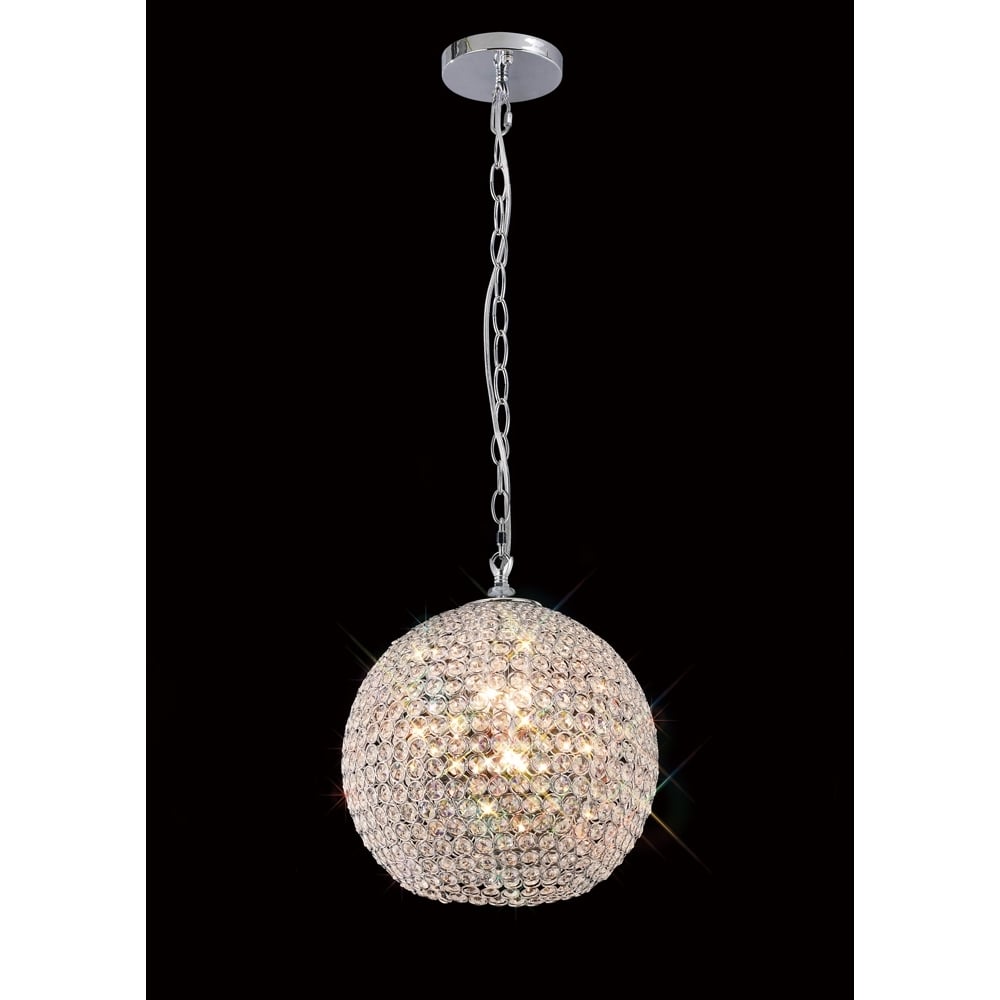 Diyas IL30192 Ava Pendant 5 Light Polished Chrome/Crystal