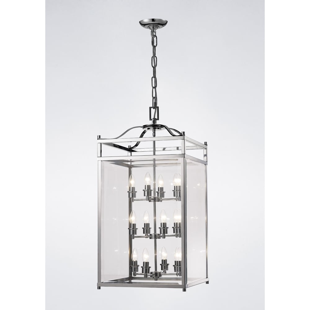 Diyas IL31105 Aston Pendant 12 Light Polished Chrome/Glass