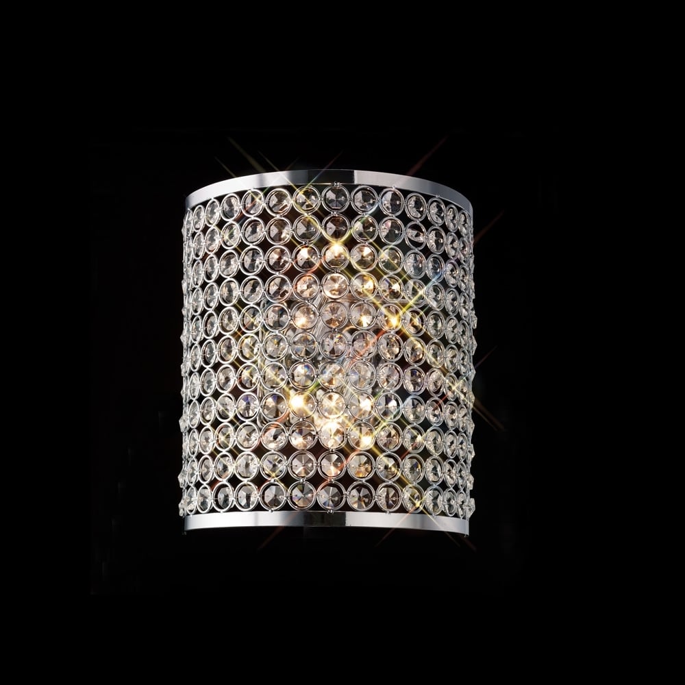 Diyas IL30199 Ava Rectangle Wall Light 2 Light Polished Chrome/Crystal