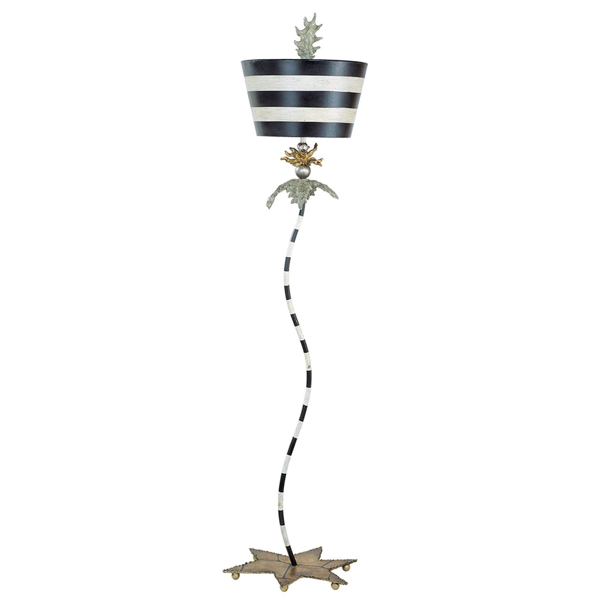 Flambeau South Beach Single Floor Lamp - Gold & Black