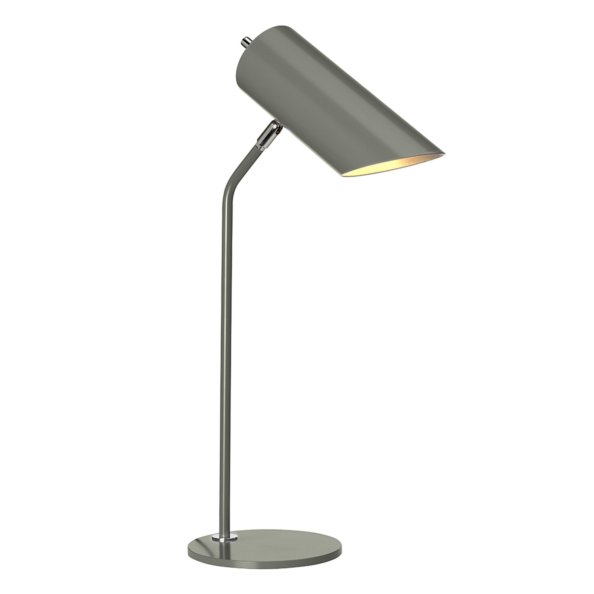 Elstead Quinto Single Table Lamp - Dark Grey & Polished Nickel