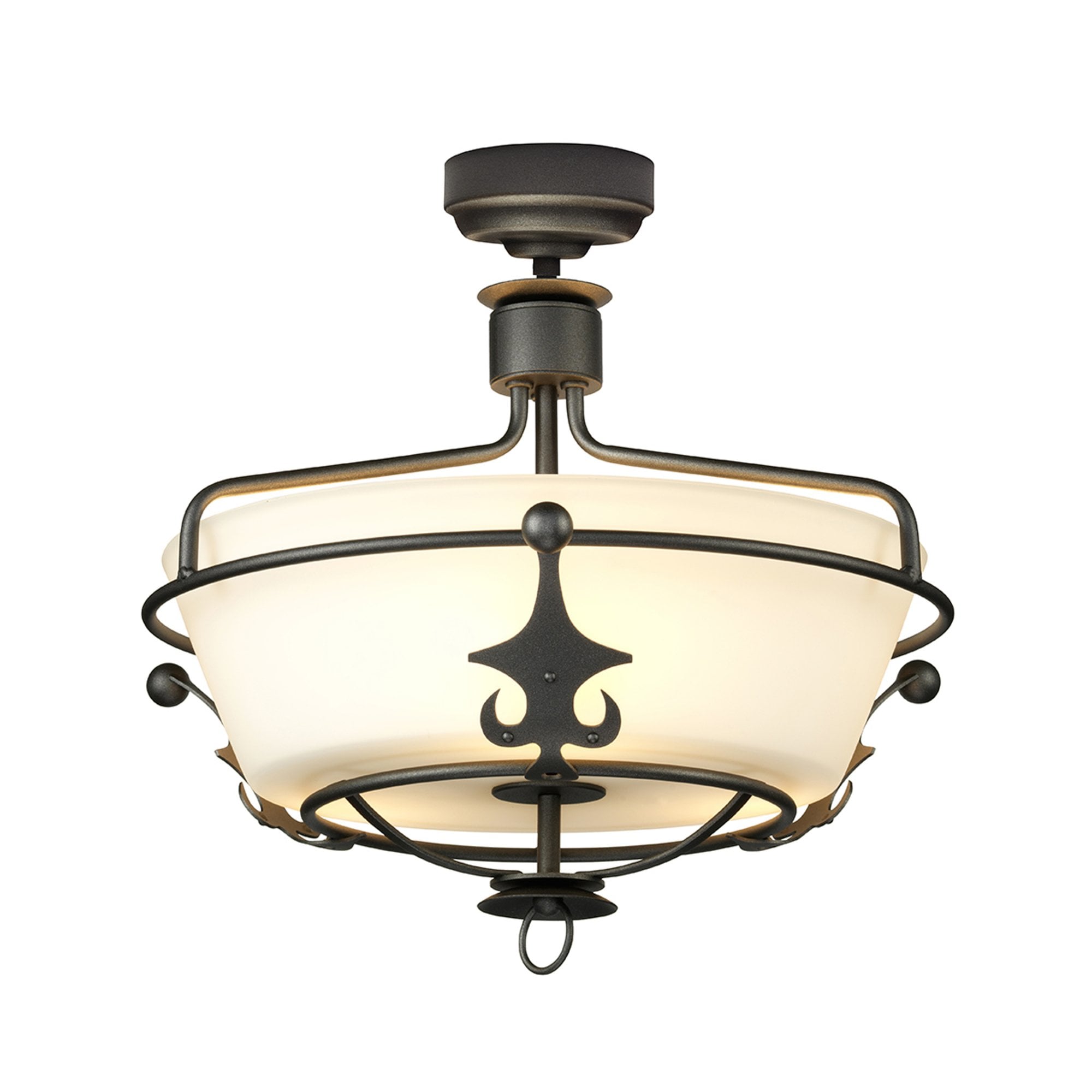 Elstead Windsor 3 Light Semi-Flush Fitting - Graphite