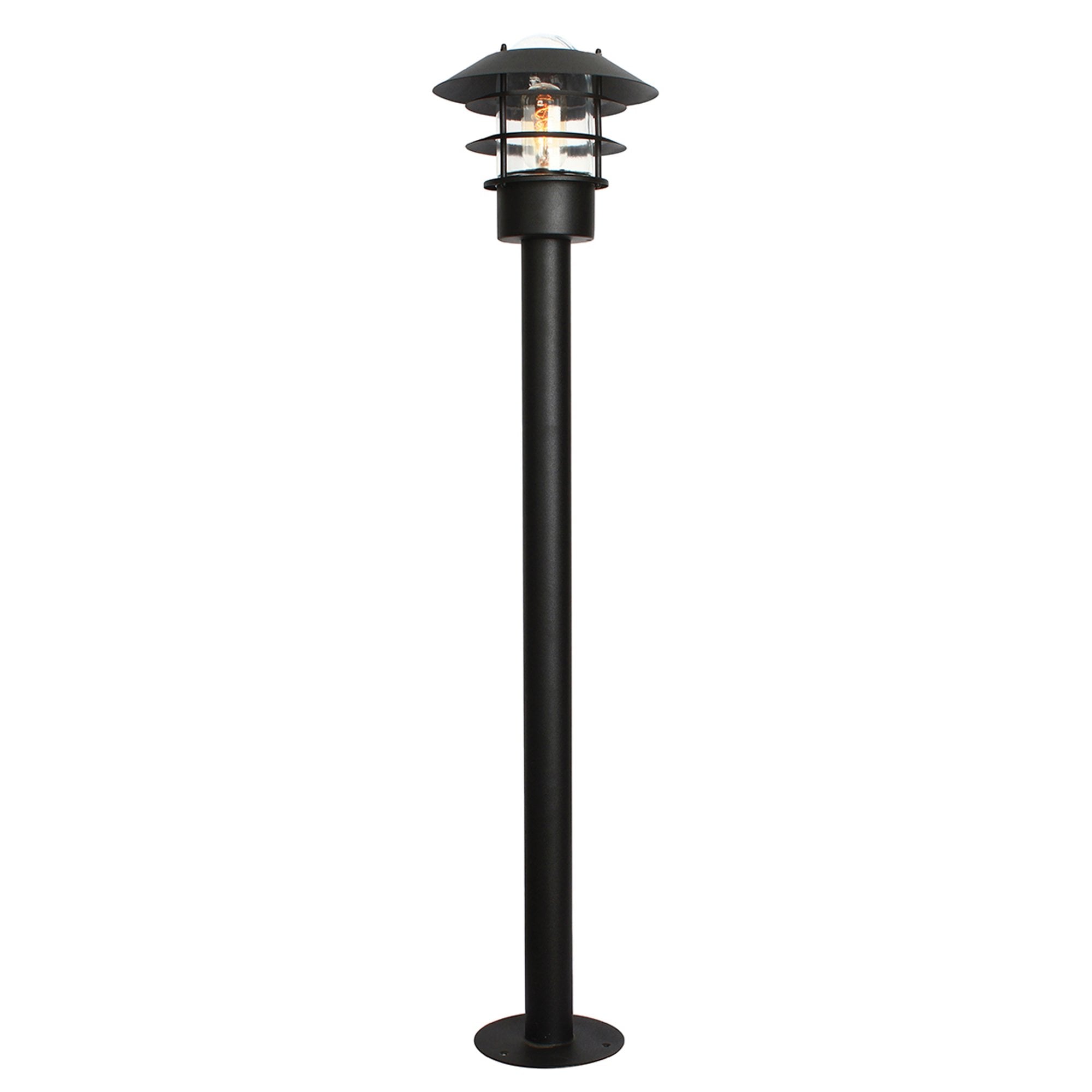 Elstead Helsingor Single Bollard Lantern - Black