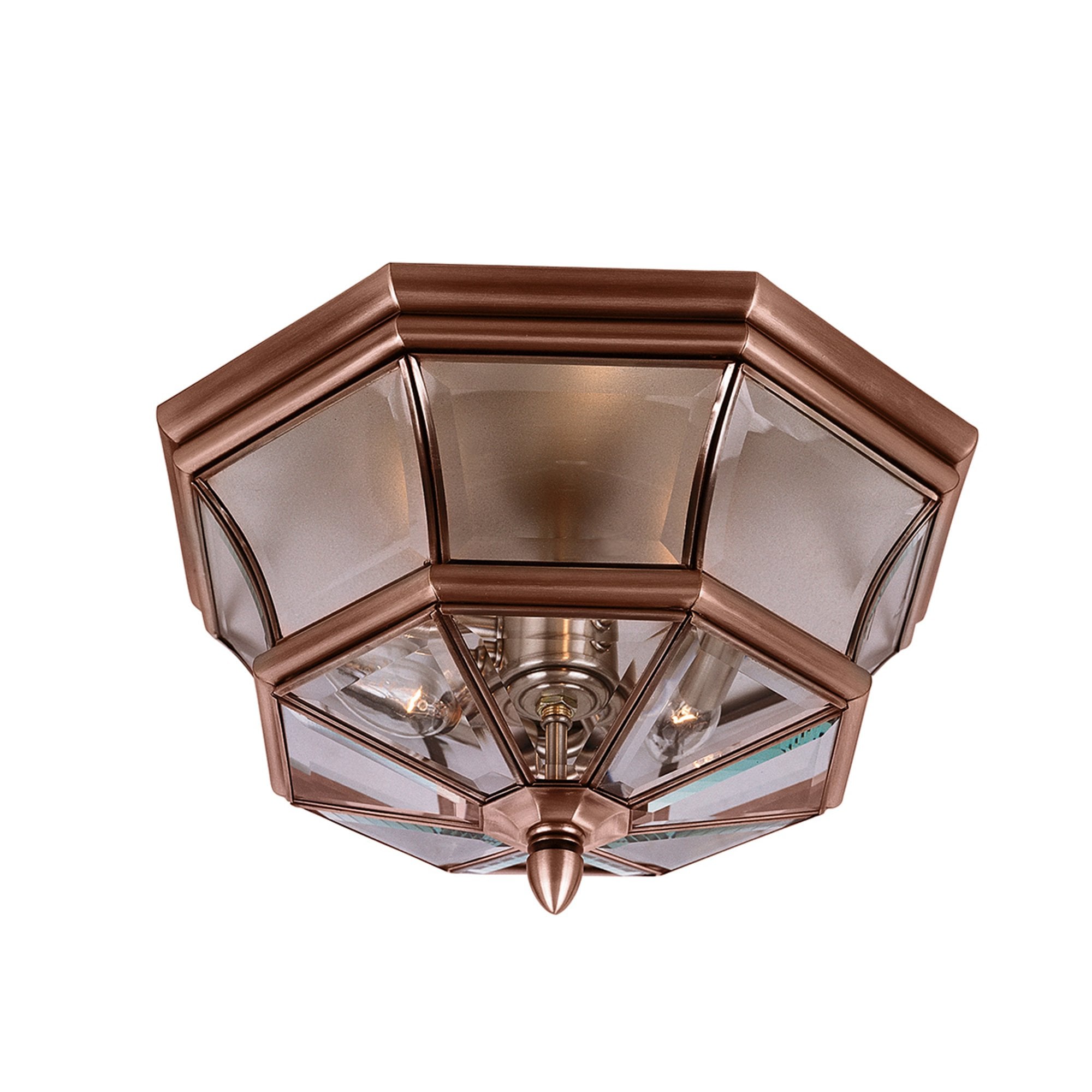 Quoizel Newbury 3 Light Flush Fitting - Aged Copper