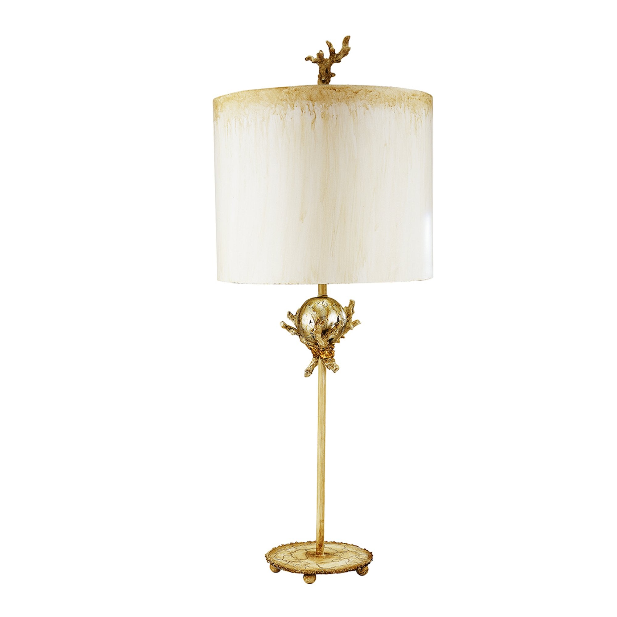 Flambeau Trellis Single Table Lamp - Putty Patina & Silver Leaf
