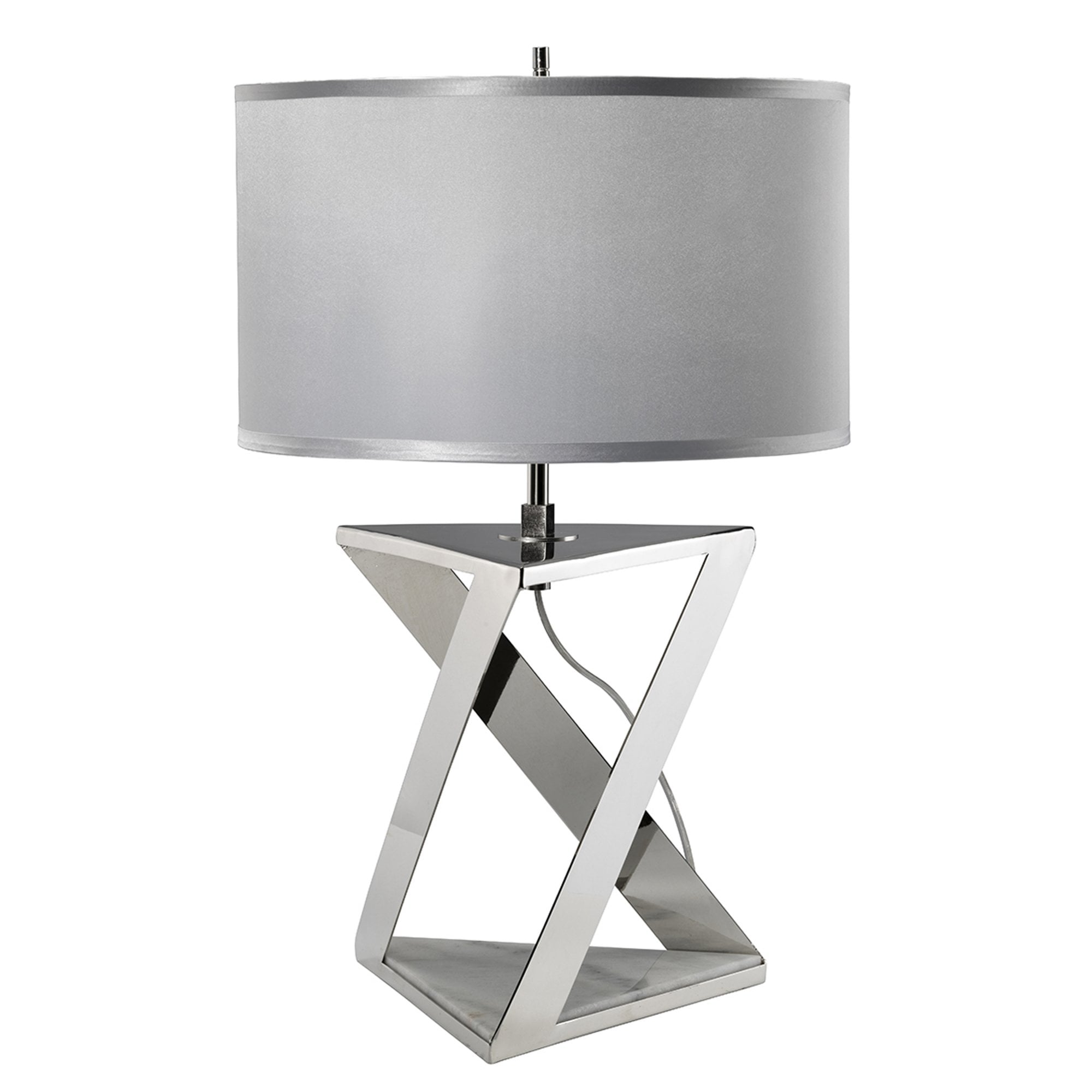 Elstead Aegeus Single Table Lamp - Polished Nickel & White Marble