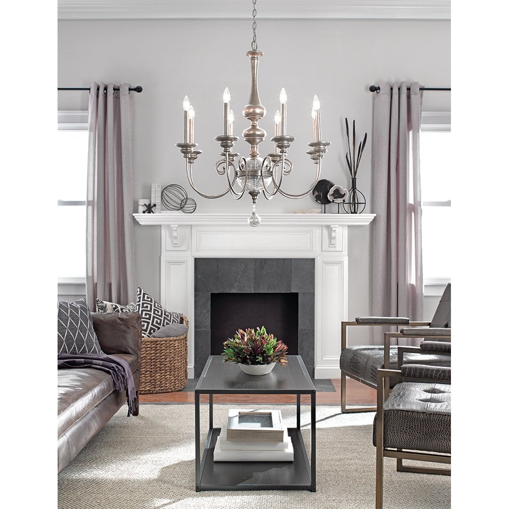 Kichler Rosalie 8 Light Chandelier - Sterling Gold