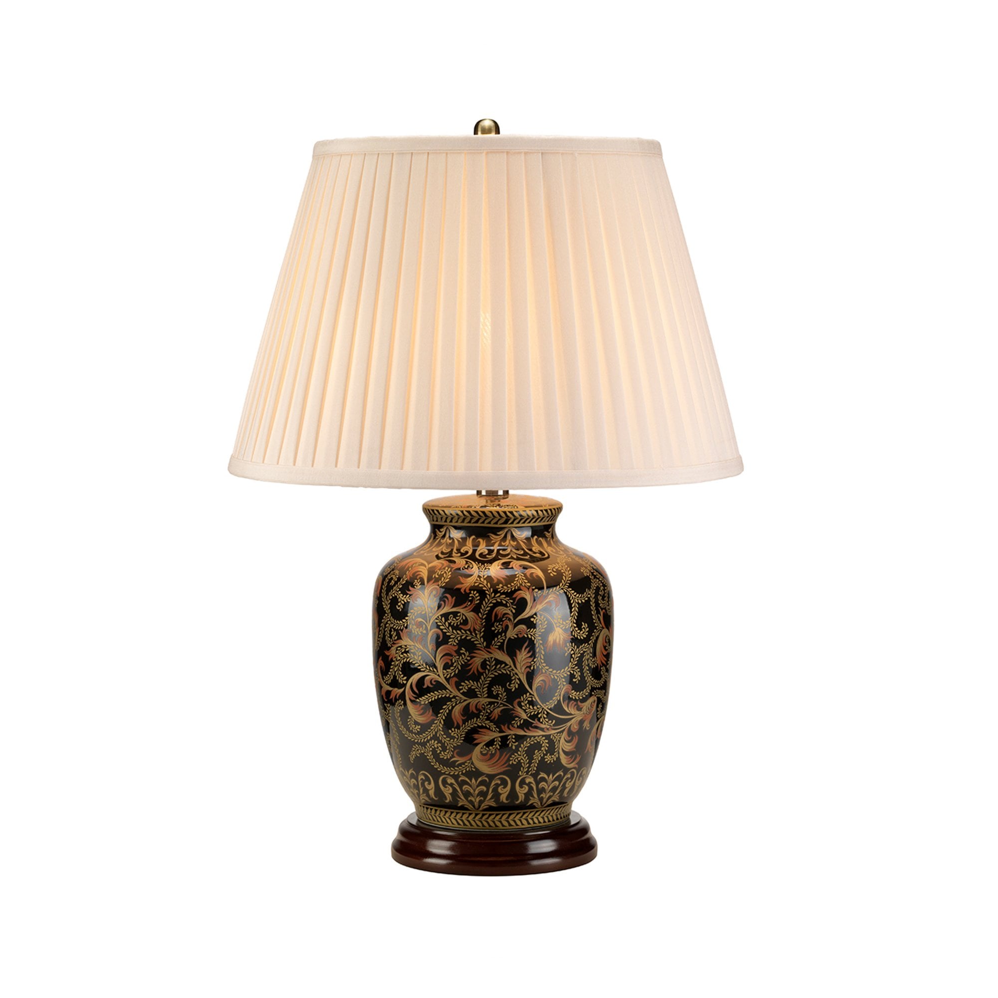Elstead Morris Single Small Table Lamp - Gold & Black