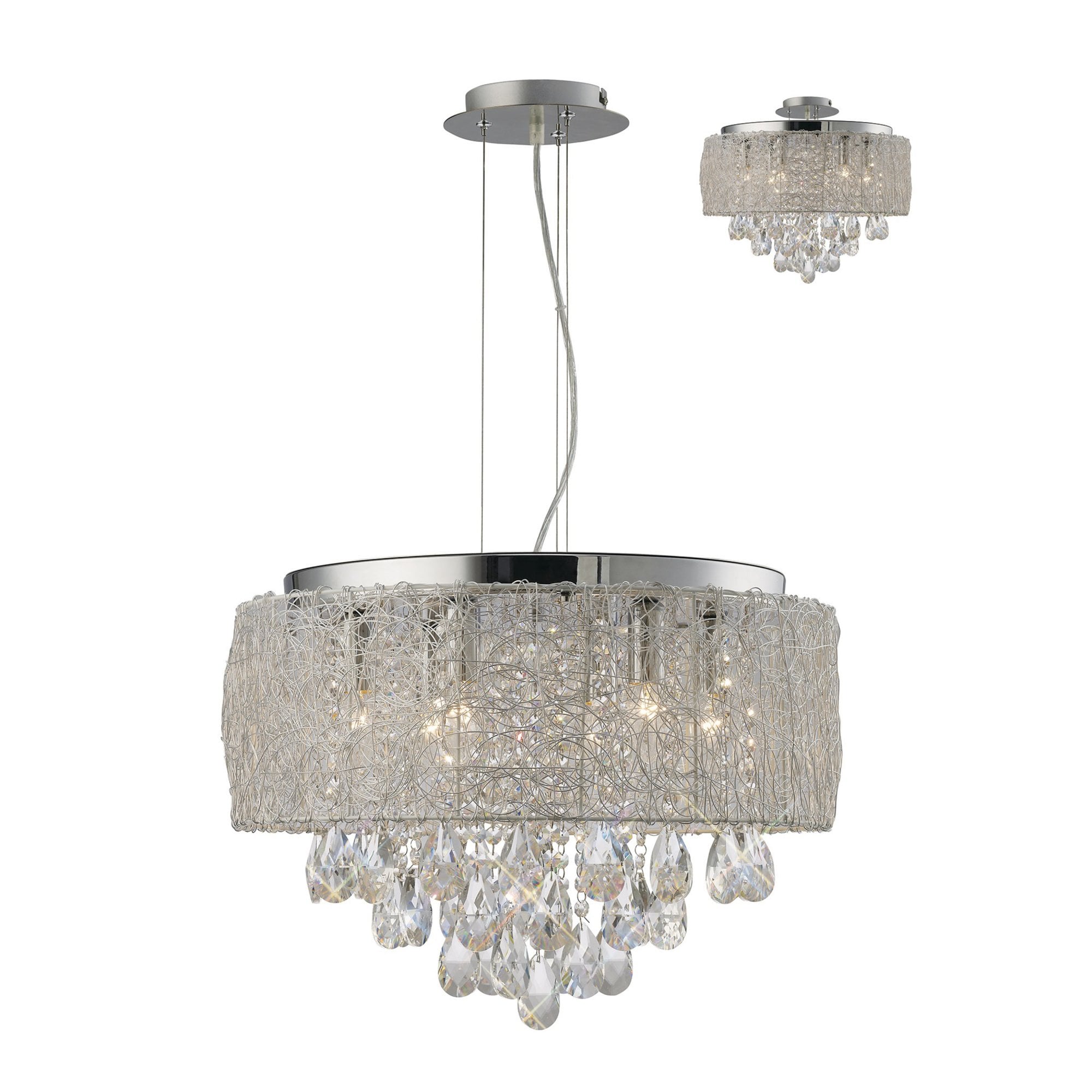 Diyas IL31161 Adeline Pendant 6 Light Polished Chrome/Crystal