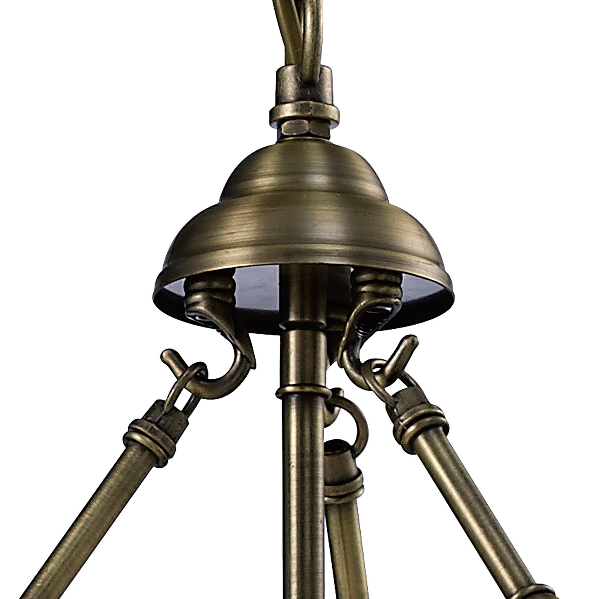 Diyas IL31075 Aubrey Pendant 1 Light Antique Brass/Glass