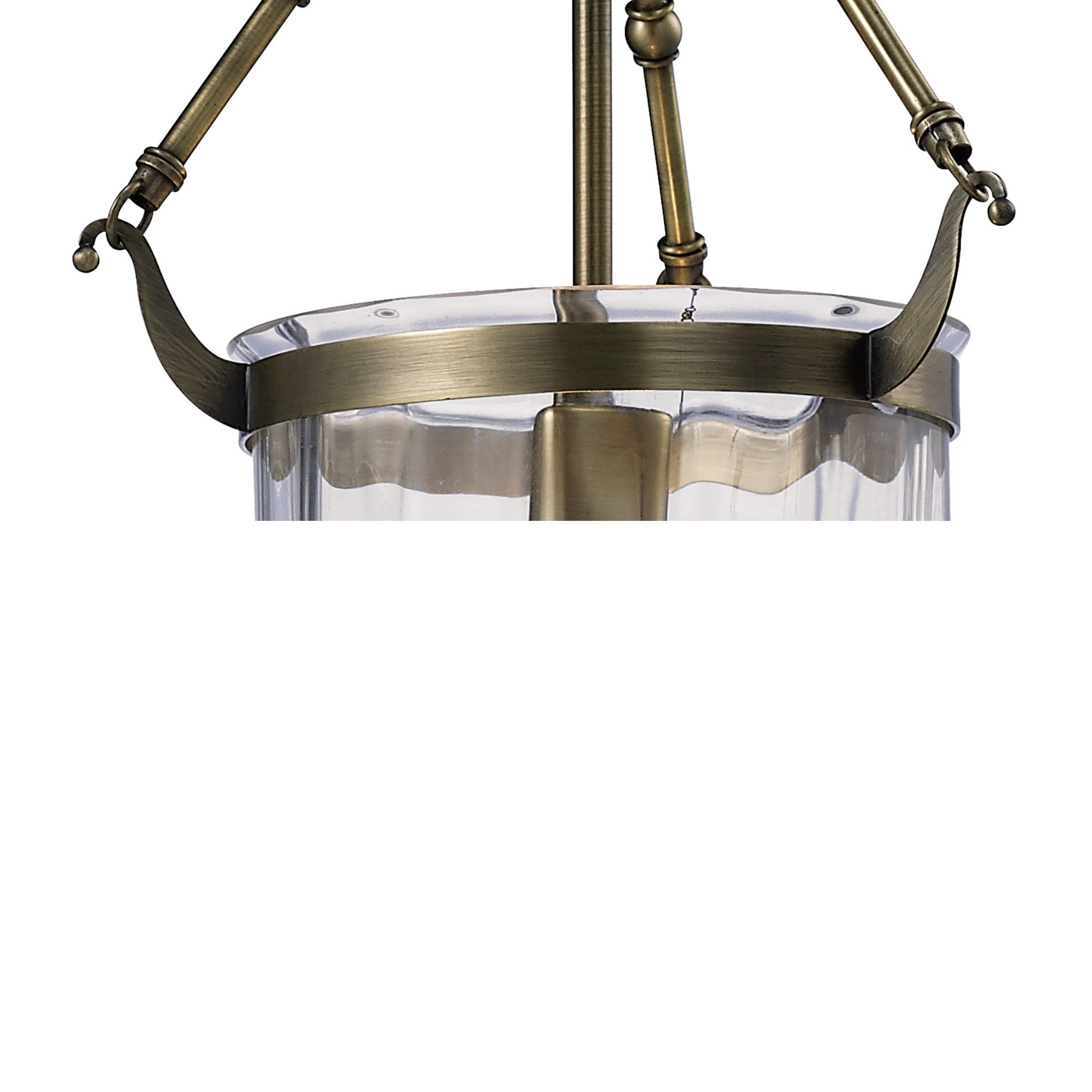 Diyas IL31075 Aubrey Pendant 1 Light Antique Brass/Glass