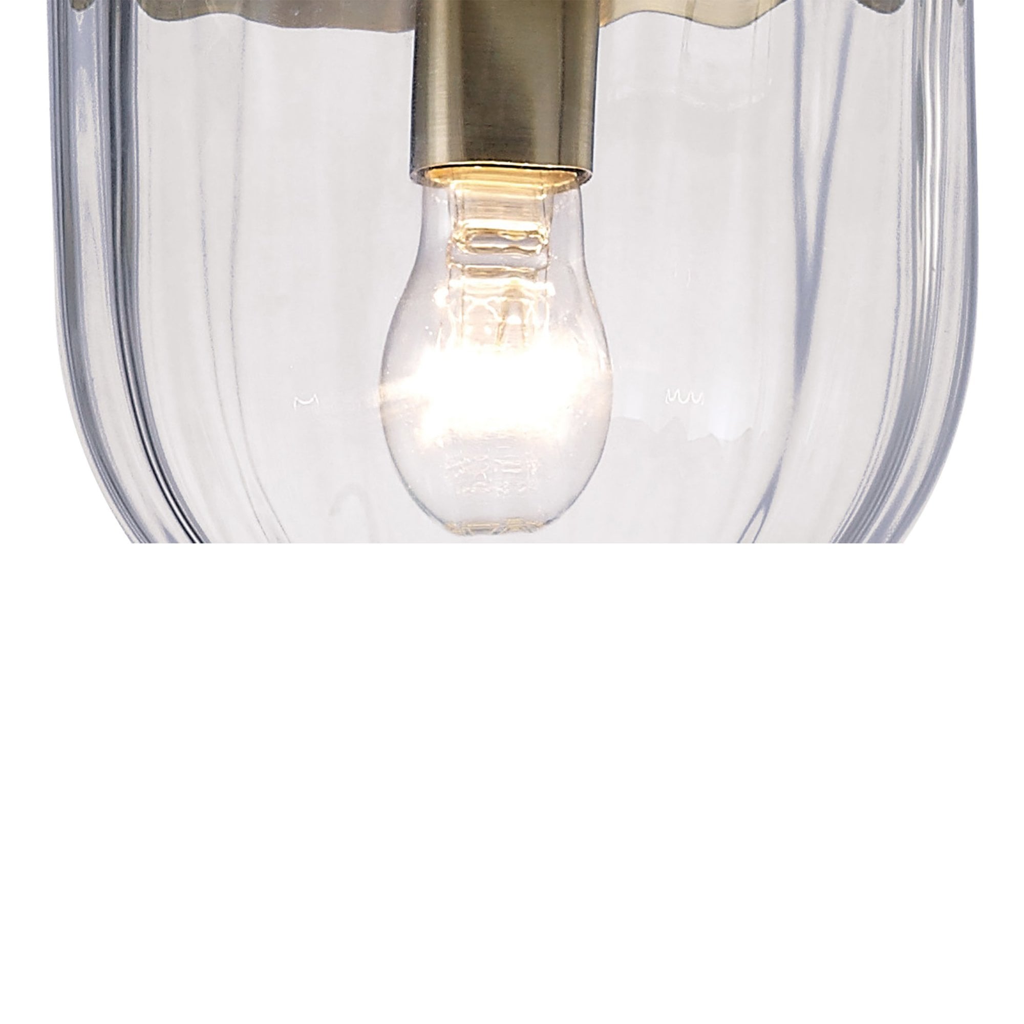 Diyas IL31075 Aubrey Pendant 1 Light Antique Brass/Glass