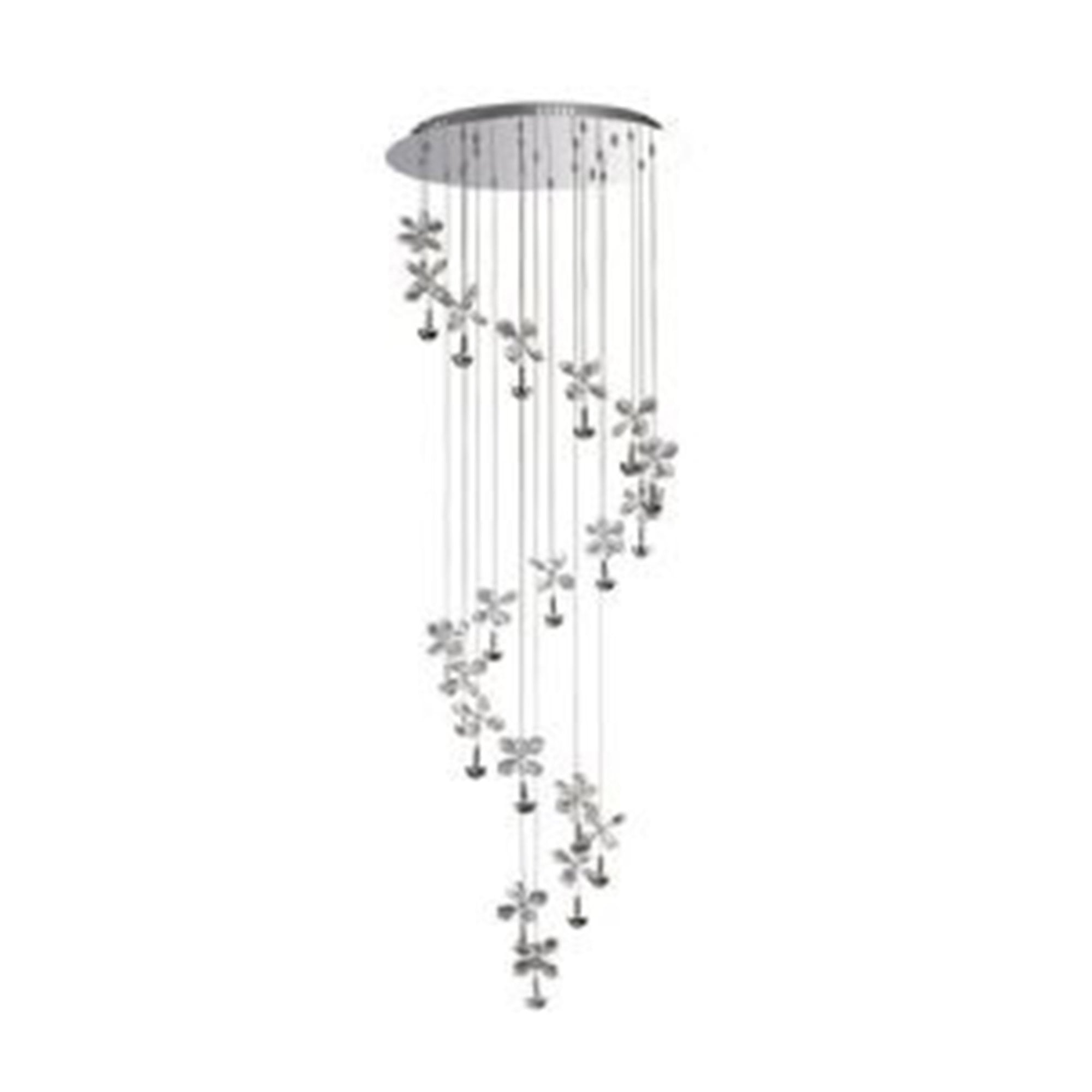 Diyas IL31144 Aviva Pendant 20 Light 4000K LED Polished Chrome/Crystal